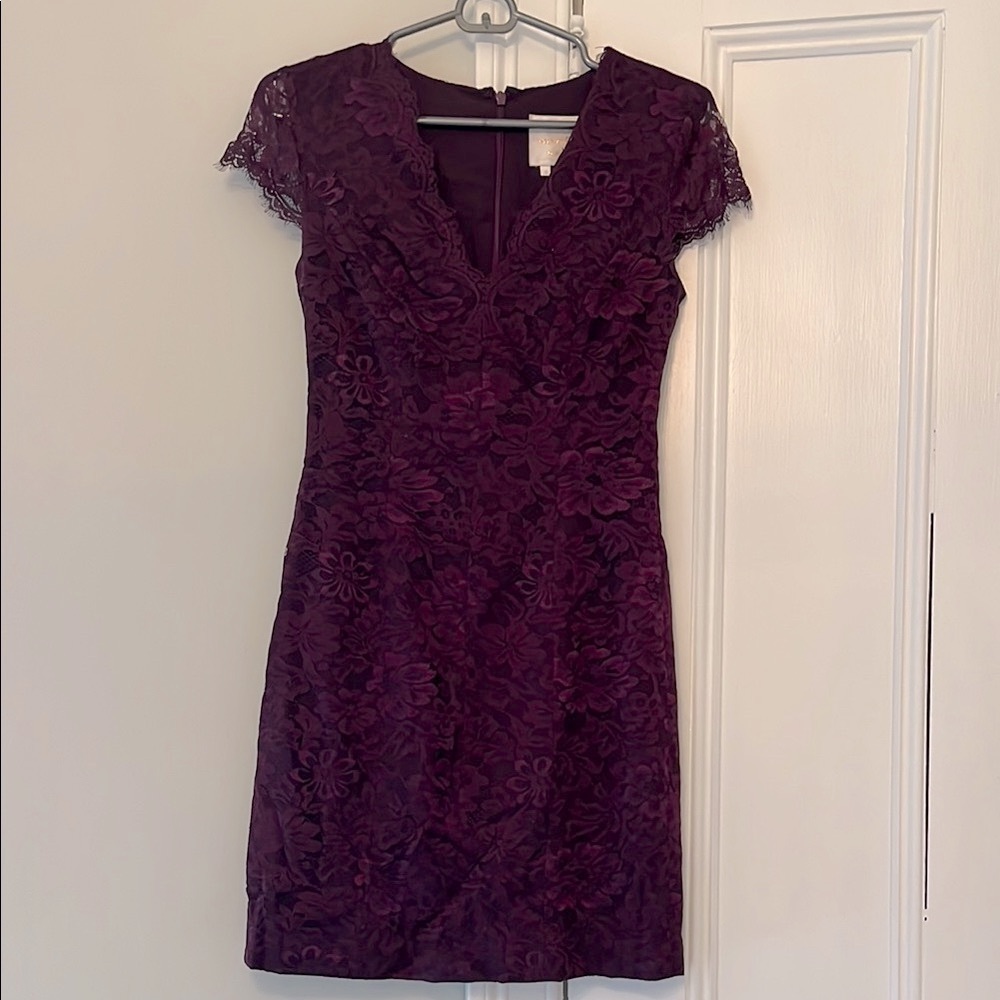 Elegant Purple Lace Dress